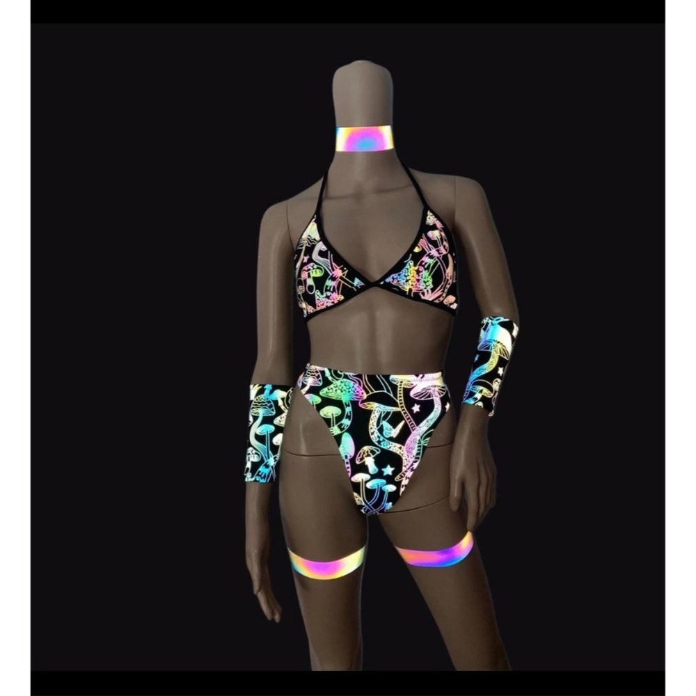 Rainbow reflective  Bikini  Top